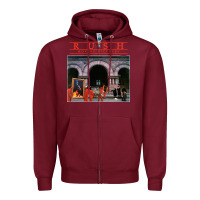 Burgundy Moving Pictures - Rush Zipper Hoodie - ArtChic