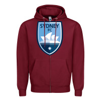 Burgundy Sydney FC Zipper Hoodie - ArtChic