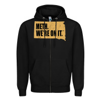 Black mens meth we're on it south dakota anti drugs campaign vintage t shirt Zipper Hoodie - ArtChic