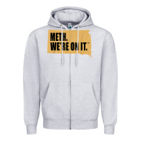 Heather Grey mens meth we're on it south dakota anti drugs campaign vintage t shirt Zipper Hoodie - ArtChic