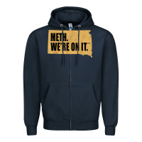 Navy mens meth we're on it south dakota anti drugs campaign vintage t shirt Zipper Hoodie - ArtChic