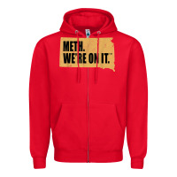 Red mens meth we're on it south dakota anti drugs campaign vintage t shirt Zipper Hoodie - ArtChic