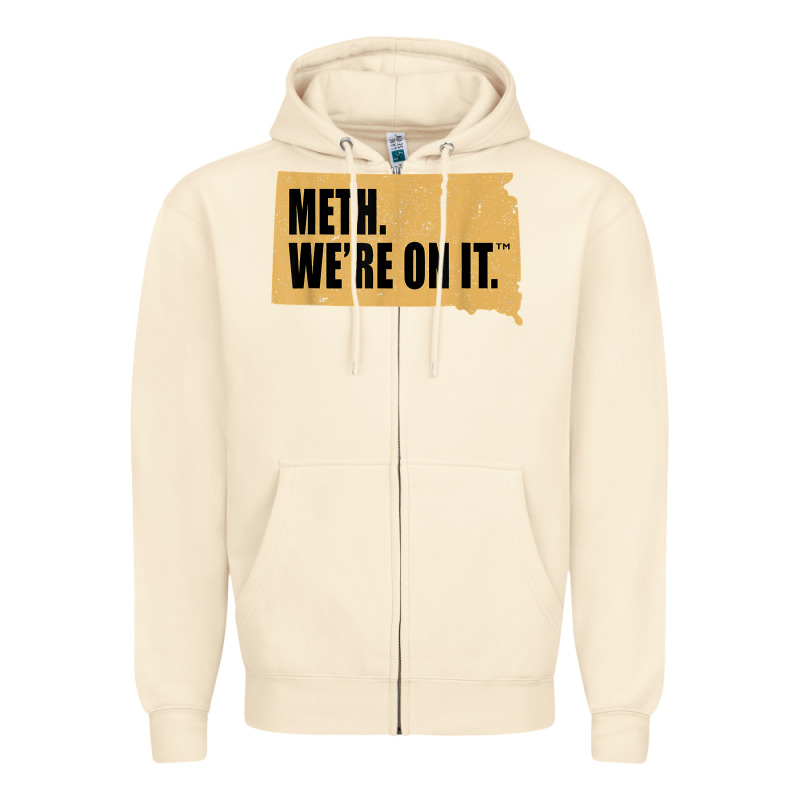 Mens Meth We're On It South Dakota Anti Drugs Campaign Vintage T Shirt Zipper Hoodie by ArtChic | Teevron
