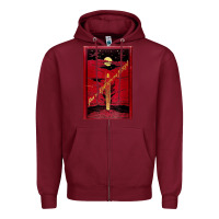 Burgundy From The Earth To The Moon Jules Verne Book Cover Design Zipper Hoodie - ArtChic
