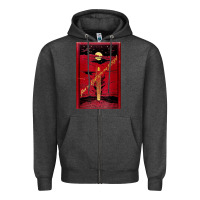 Charcoal Heather From The Earth To The Moon Jules Verne Book Cover Design Zipper Hoodie - ArtChic