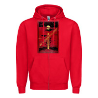 Red From The Earth To The Moon Jules Verne Book Cover Design Zipper Hoodie - ArtChic