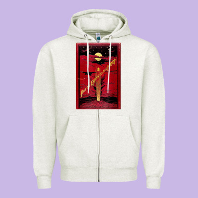 From The Earth To The Moon Jules Verne Book Cover Design Zipper Hoodie Designed By Artchic