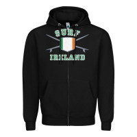 Black ireland surfing hoodie  irish flag surfboards design Zipper Hoodie - ArtChic
