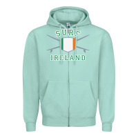 Seafoam ireland surfing hoodie  irish flag surfboards design Zipper Hoodie - ArtChic