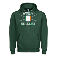 Ireland Surfing Hoodie  Irish Flag Surfboards Design Zipper Hoodie | Teevron