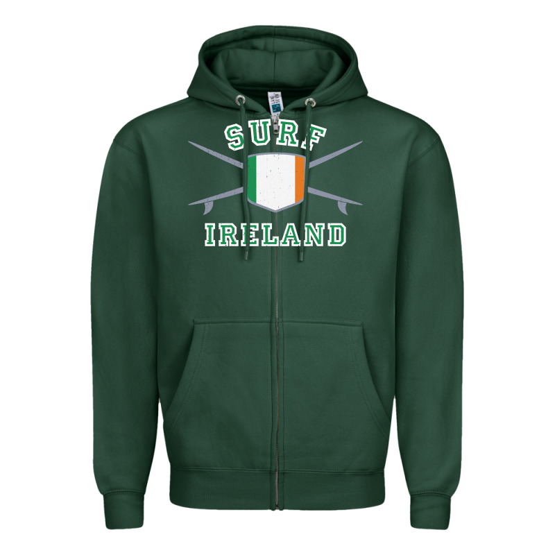 Ireland Surfing Hoodie  Irish Flag Surfboards Design Zipper Hoodie by ArtChic | Teevron