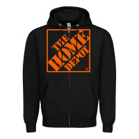 Black HOMEDEPOT Zipper Hoodie - ArtChic