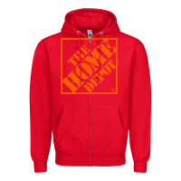 Red HOMEDEPOT Zipper Hoodie - ArtChic