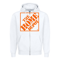 White HOMEDEPOT Zipper Hoodie - ArtChic