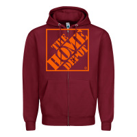Burgundy HOMEDEPOT Zipper Hoodie - ArtChic