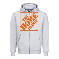 Heather Grey HOMEDEPOT Zipper Hoodie - ArtChic