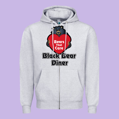 Resto, Black Bear Diner Zipper Hoodie Designed By Artchic