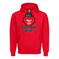 Red resto, black bear diner Zipper Hoodie - ArtChic