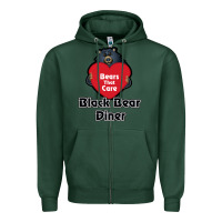 Sports Green resto, black bear diner Zipper Hoodie - ArtChic