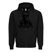 Black macklemore portrait Zipper Hoodie - ArtChic