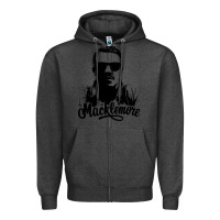Charcoal Heather macklemore portrait Zipper Hoodie - ArtChic