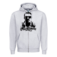 Heather Grey macklemore portrait Zipper Hoodie - ArtChic