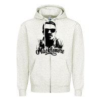Oatmeal Heather macklemore portrait Zipper Hoodie - ArtChic