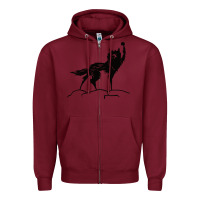 Burgundy fantastic mr fox wolf Zipper Hoodie - ArtChic