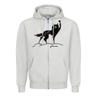 Dove Grey fantastic mr fox wolf Zipper Hoodie - ArtChic