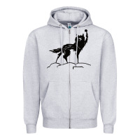 Heather Grey fantastic mr fox wolf Zipper Hoodie - ArtChic