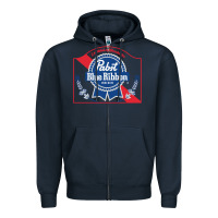 Navy pabst blue ribbon 1 Zipper Hoodie - ArtChic