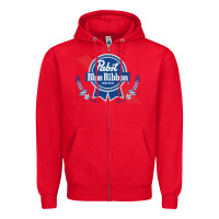 Red pabst blue ribbon 1 Zipper Hoodie - ArtChic