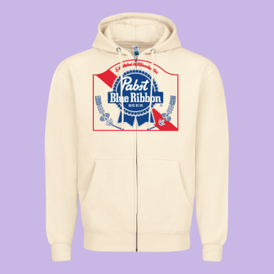 Pabst Blue Ribbon 1 Zipper Hoodie Designed By Artchic