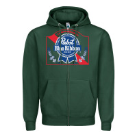 Sports Green pabst blue ribbon 1 Zipper Hoodie - ArtChic