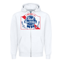 White pabst blue ribbon 1 Zipper Hoodie - ArtChic