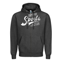 Charcoal Heather Yay Go Sports Vintage Funny Sports Zipper Hoodie - ArtChic