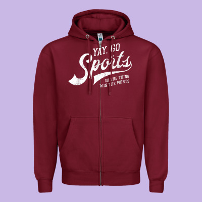 Yay Go Sports Vintage Funny Sports Zipper Hoodie Designed By Artchic