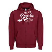Burgundy Yay Go Sports Vintage Funny Sports Zipper Hoodie - ArtChic