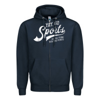 Navy Yay Go Sports Vintage Funny Sports Zipper Hoodie - ArtChic
