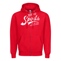 Red Yay Go Sports Vintage Funny Sports Zipper Hoodie - ArtChic