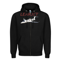 Black learjet airplane flying pilot long sleeve t shirt Zipper Hoodie - ArtChic