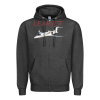 Charcoal Heather learjet airplane flying pilot long sleeve t shirt Zipper Hoodie - ArtChic