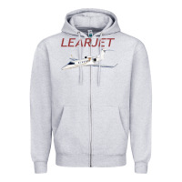Heather Grey learjet airplane flying pilot long sleeve t shirt Zipper Hoodie - ArtChic
