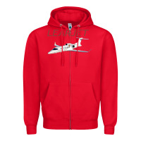 Red learjet airplane flying pilot long sleeve t shirt Zipper Hoodie - ArtChic