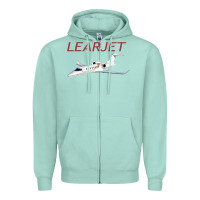 Seafoam learjet airplane flying pilot long sleeve t shirt Zipper Hoodie - ArtChic