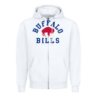 White vintage distressed bill Zipper Hoodie - ArtChic