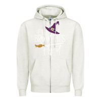 Oatmeal Heather if the broom fit fly it Zipper Hoodie - ArtChic
