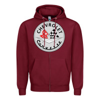 Burgundy #corvette Zipper Hoodie - ArtChic