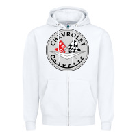 White #corvette Zipper Hoodie - ArtChic