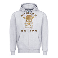 Heather Grey Shoes nation no shoes nation no shoes nation no shoes nation Zipper Hoodie - ArtChic